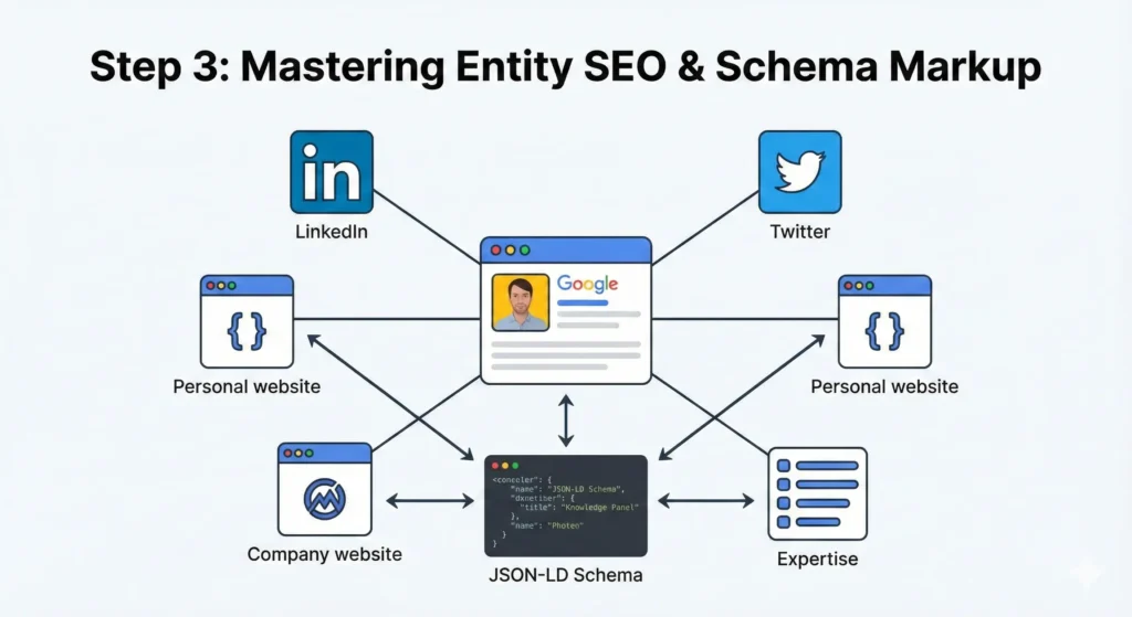 image showing schema markup for personal branding seo
