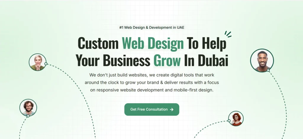 wbesite hero section showing bold text typography